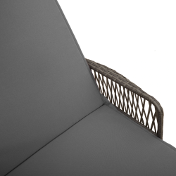 vidaXL Sauļošanās krēsls 3 pcs Pelēks un tumši pelēks poliratāns