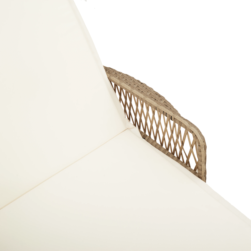 vidaXL Sauļošanās krēsls 2-persona 3 pcs Beige un krēmbalta poliratāns