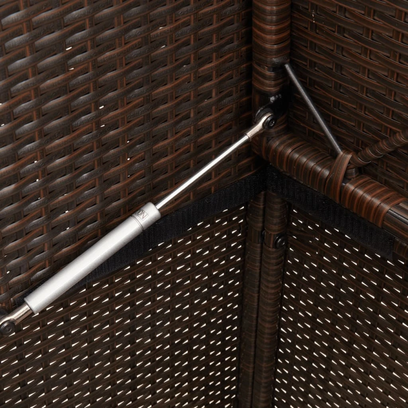 vidaXL dārza sols ar matračiem, brūna PE rotangpalma