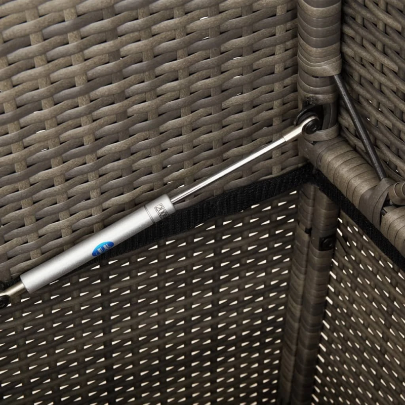 vidaXL dārza sols ar matračiem, pelēka PE rotangpalma