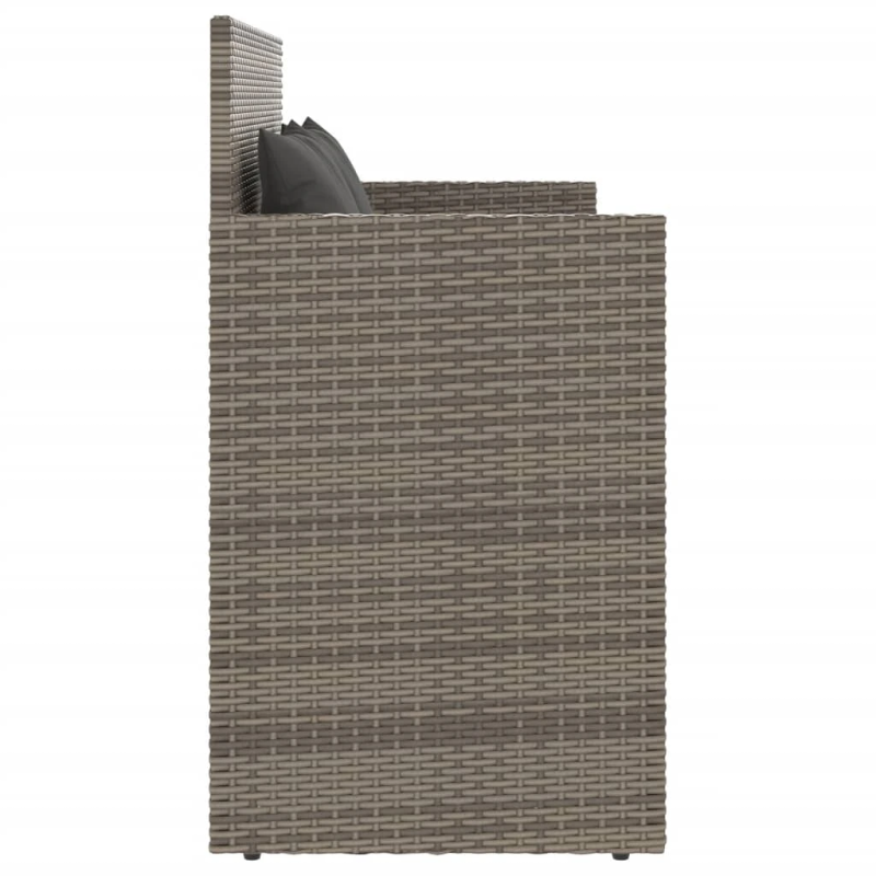 vidaXL dārza sols ar matračiem, pelēka PE rotangpalma