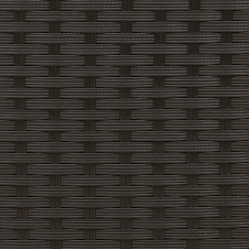 vidaXL divvietīgs dārza dīvāns ar jumtiņu un taburetēm, melns, PE