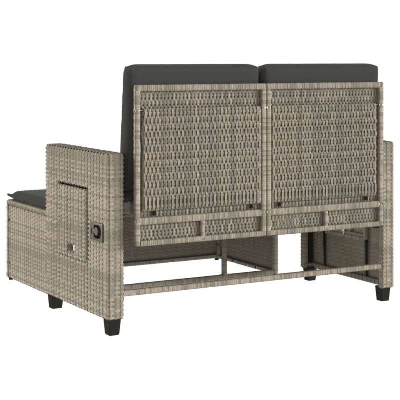 vidaXL atgāžams dārza krēsls ar matračiem, gaiši pelēka PE rotangpalma