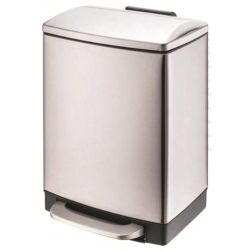 Kvadrātveida atkritumu tvertne ar pedāli DOMOLETTI. 6 l. mat. sudr.