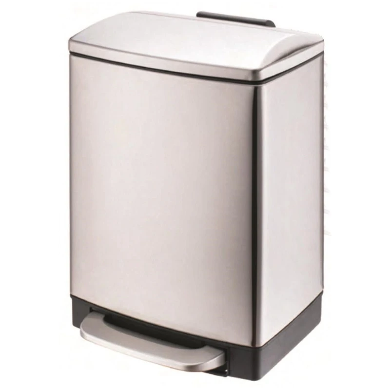 Kvadrātveida atkritumu tvertne ar pedāli DOMOLETTI. 6 l. mat. sudr.