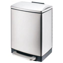 Kvadrātveida atkritumu tvertne ar pedāli DOMOLETTI. 12 l. mat. sid.