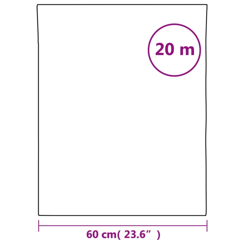 vidaXL loga plēve, matēta, balta, 60x2000 cm, PVC