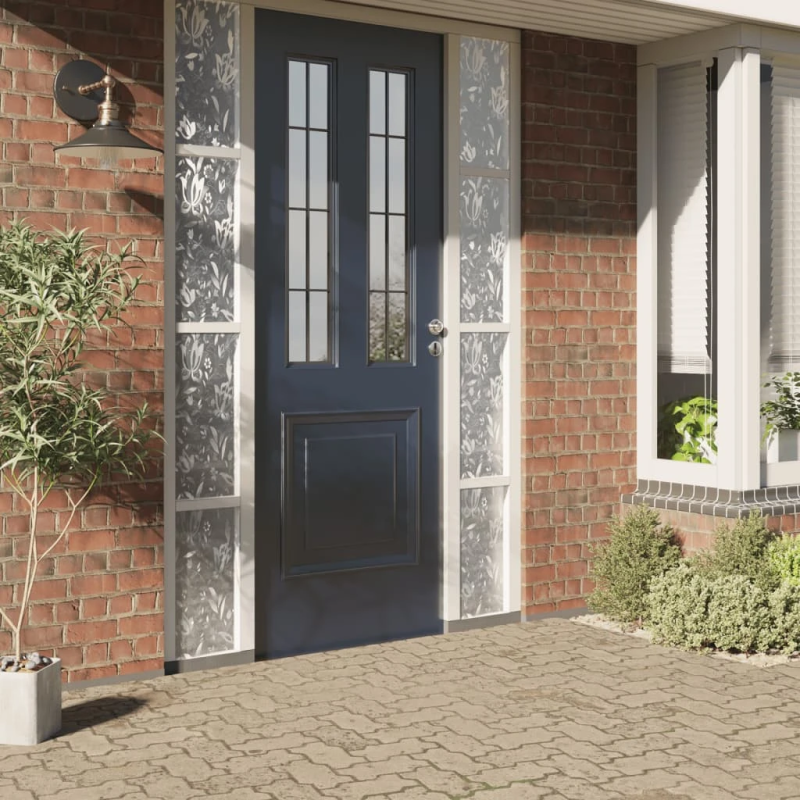 vidaXL loga plēve, matēta, puķes raksts, 60x500 cm, PVC