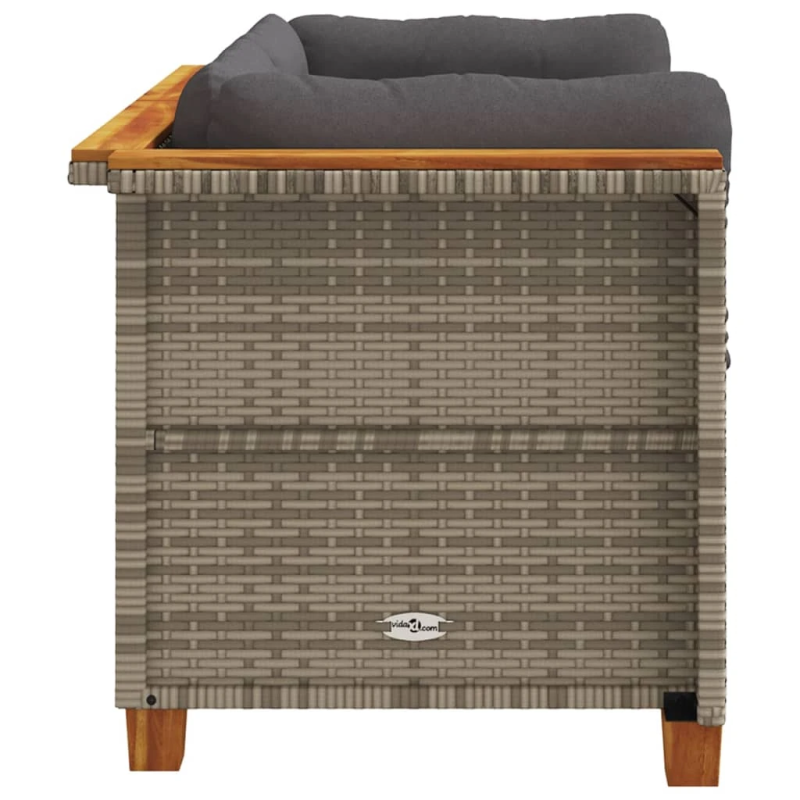 vidaXL dārza stūra dīvāni ar spilveniem, 2 gab., pelēka PE rotangpalma