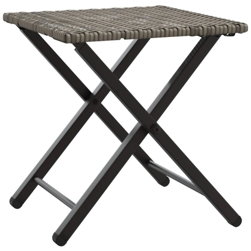 vidaXL 5-daļīgs dārza mēbeļu komplekts salokāms pelēks PE rotangpalma