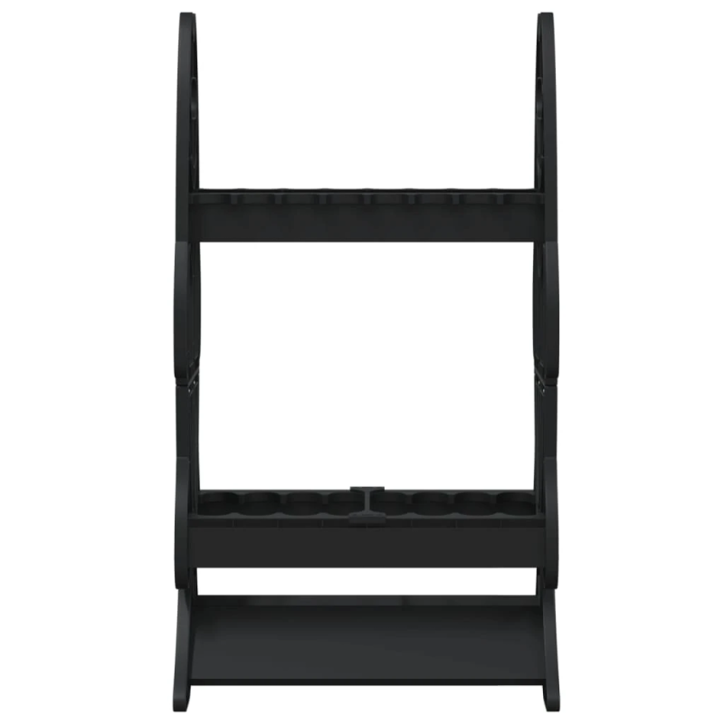 vidaXL makšķeru statīvs 16 makšķerēm, melns