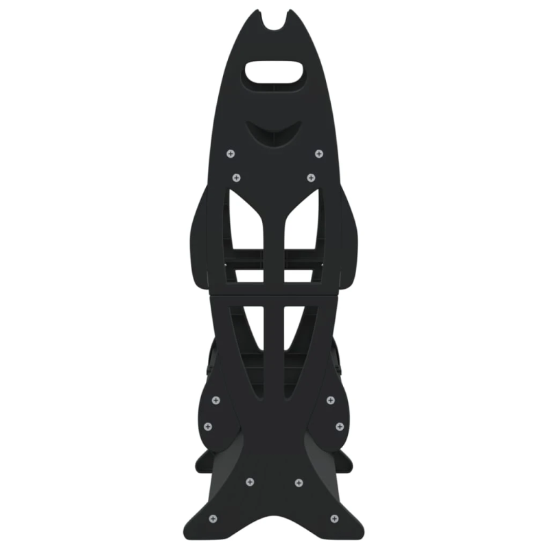 vidaXL makšķeru statīvs 16 makšķerēm, melns