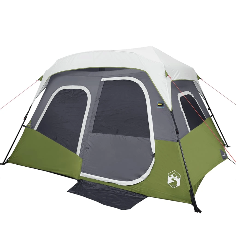 vidaXL ģimenes telts ar LED, 6 personām, gaiši zaļa