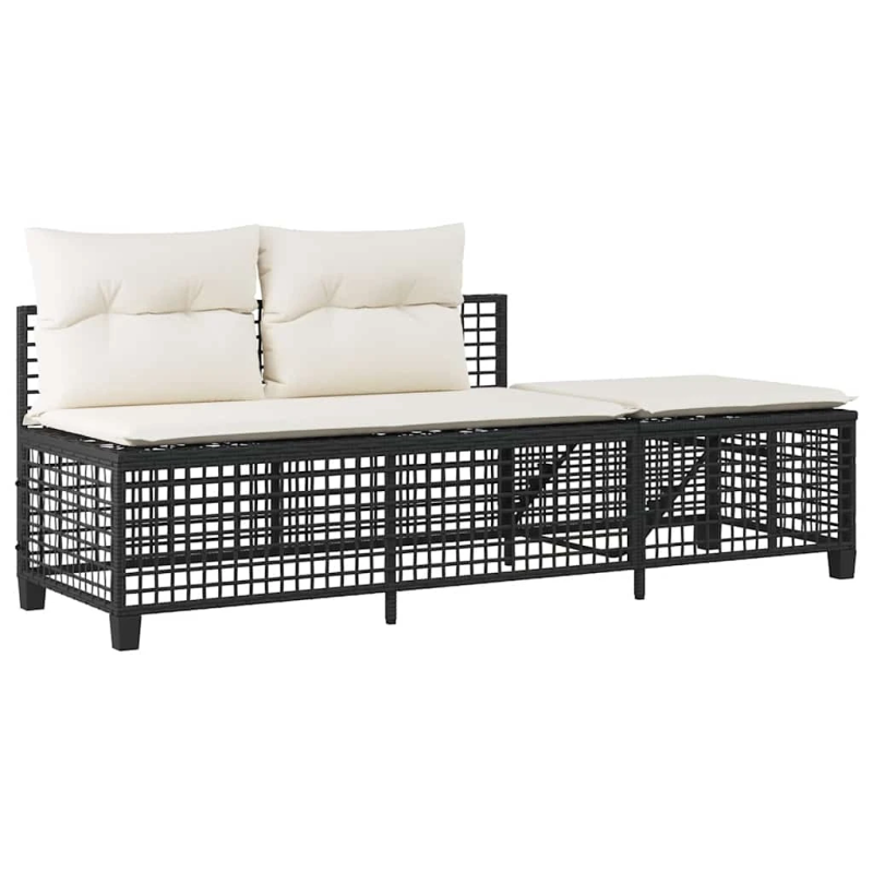 vidaXL 3 gab stūra dārza dīvānu komplekts ar matračiem, PE rotangpalma