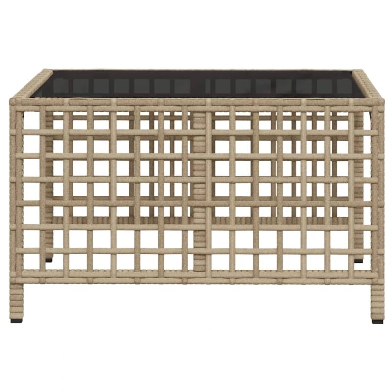 vidaXL 3gab stūra dārza dīvānu komplekts, matrači, bēša PE rotangpalma