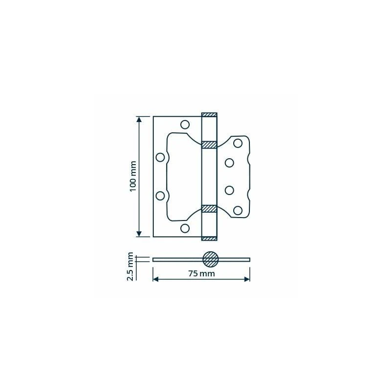 Durvju eņģe 100x75x2 mm