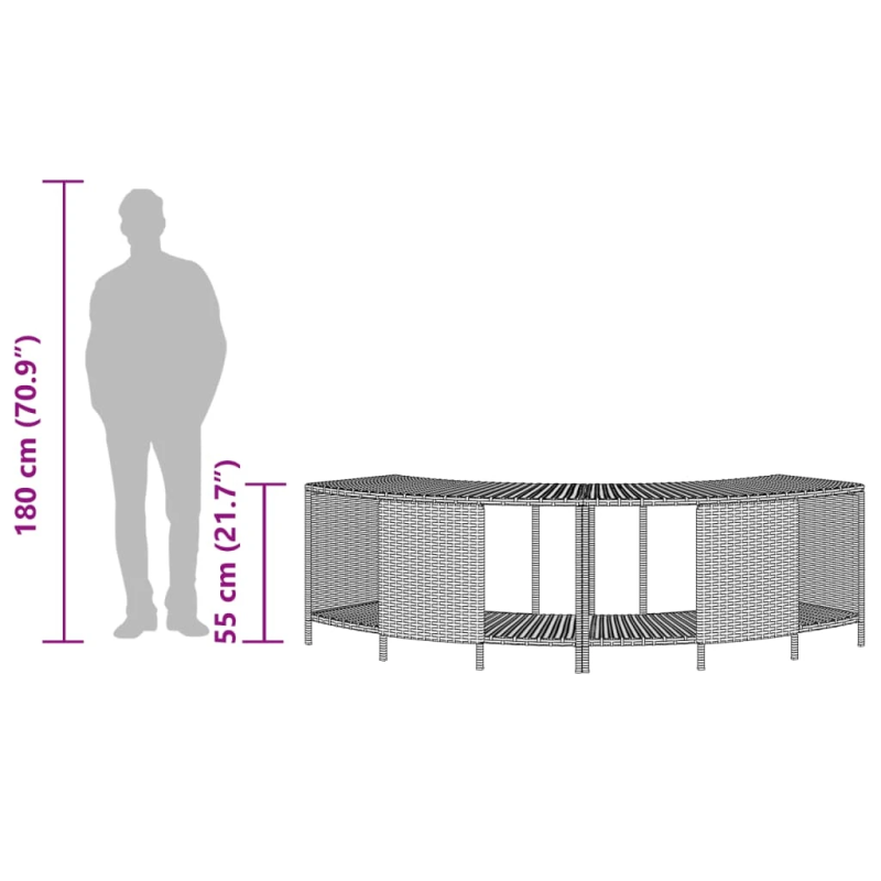 vidaXL Uzglabāšanas plaukti karstai vannai 2 gab. PE rotangpalma