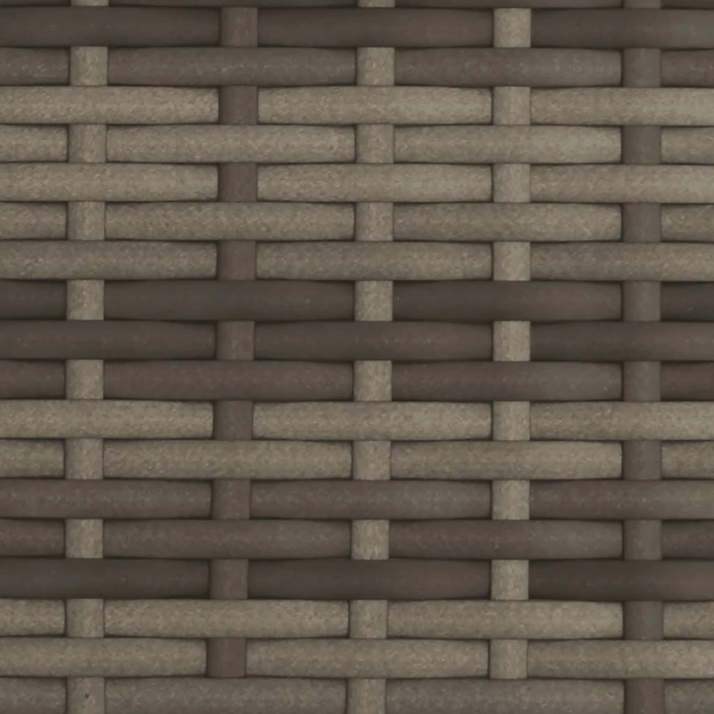 vidaXL divvietīgs sauļošanās krēsls ar jumtiņu, pelēka PE rotangpalma