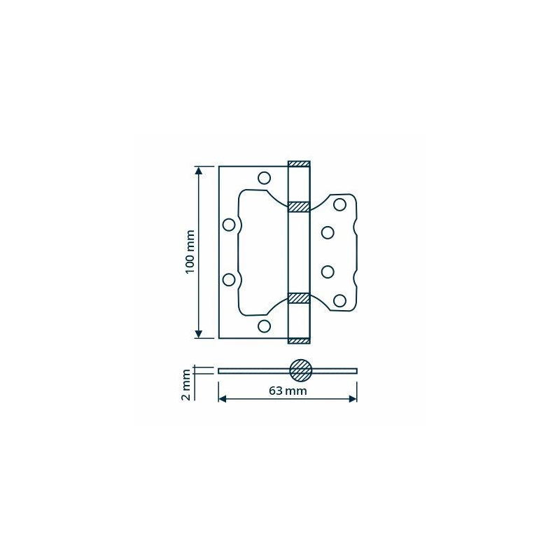 Durvju eņģe 100x63x2 mm