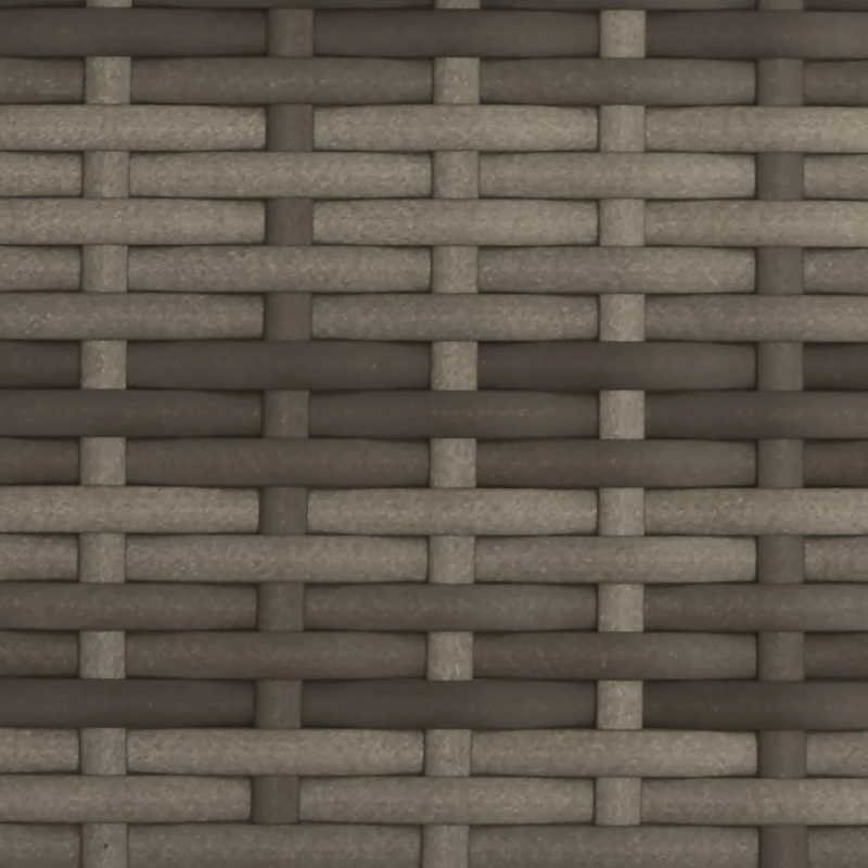 vidaXL divvietīgs sauļošanās krēsls ar jumtiņu un spilveniem, pelēks polietilēna rotangpalmas pinums