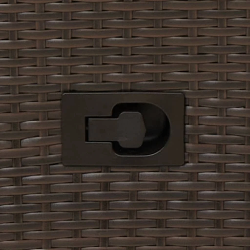 vidaXL atgāžams dārza krēsls ar matračiem, brūna PE rotangpalma