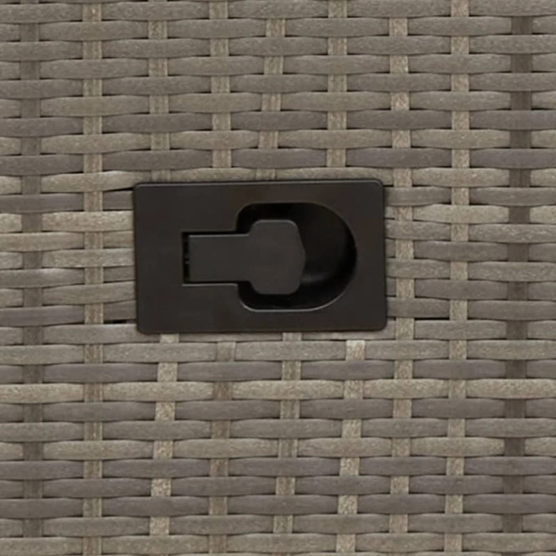 vidaXL 3-daļīgs bistro mēbeļu komplekts, matrači,pelēka PE rotangpalma