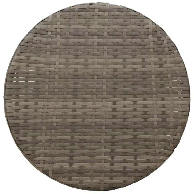 vidaXL 3-daļīgs bistro mēbeļu komplekts, matrači,pelēka PE rotangpalma