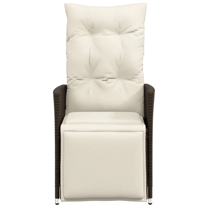 vidaXL dārza krēsli, 2 gab., ar matračiem, PE rotangpalma, brūni