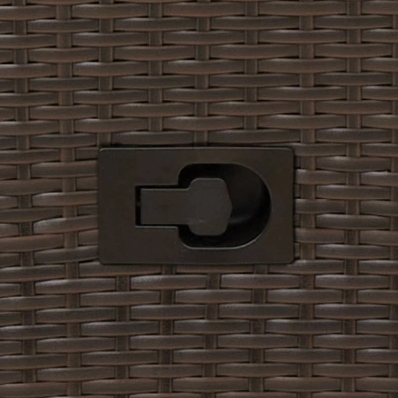 vidaXL divvietīgs dārza dīvāns ar galdu, brūns PE rotangpalma