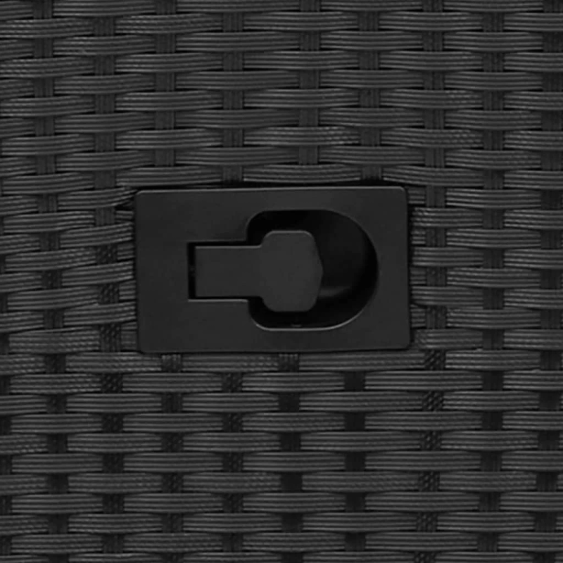 vidaXL divvietīgs dārza dīvāns ar galdu, melna polirotangpalma