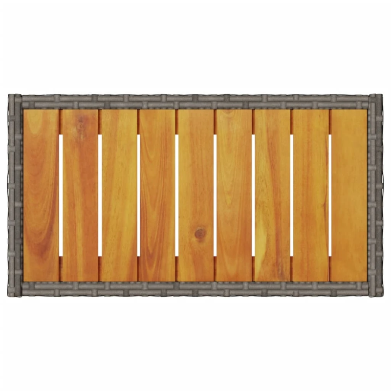 vidaXL divvietīgs dārza sols ar spilveniem, galdu, pelēka PE