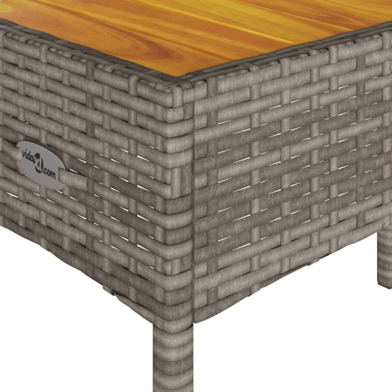 vidaXL divvietīgs dārza sols ar spilveniem, galdu, pelēka PE