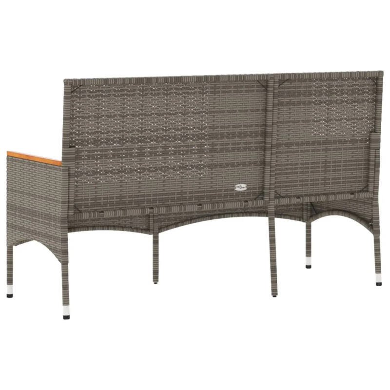 vidaXL trīsvietīgs dārza sols ar matračiem, pelēka PE rotangpalma