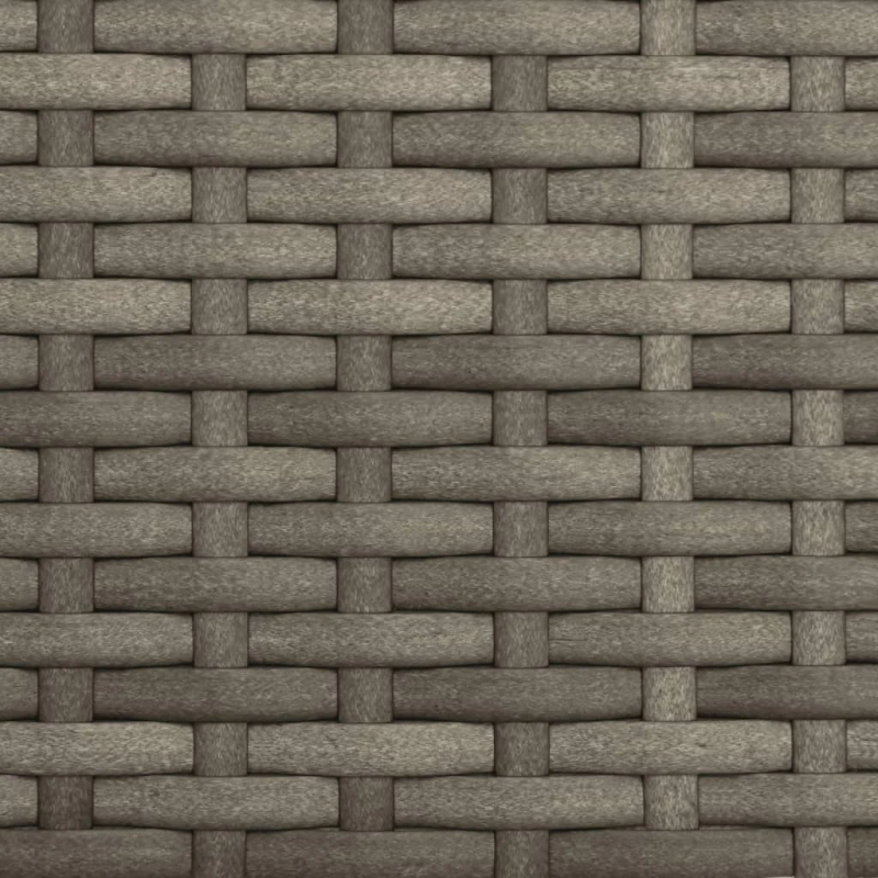 vidaXL trīsvietīgs dārza dīvāns ar jumtiņu un krēsliem, pelēks, PE