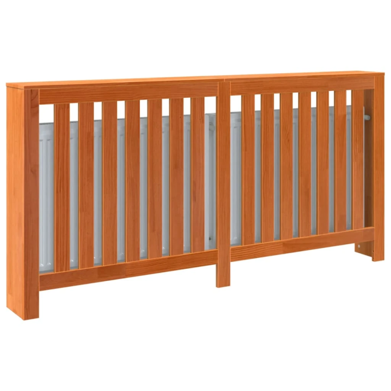 vidaXL radiatora pārsegs, vaska brūnas, 169x19x84cm, priedes masīvkoks