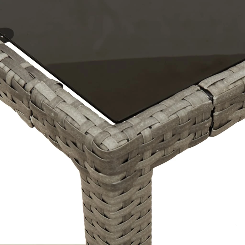 vidaXL 3-daļīgs dārza mēbeļu komplekts, matrači, pelēka PE rotangpalma