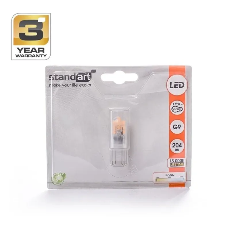 Spuldze Standart LED, T4, 2700 °K, G9, 1.9 W, 204 lm