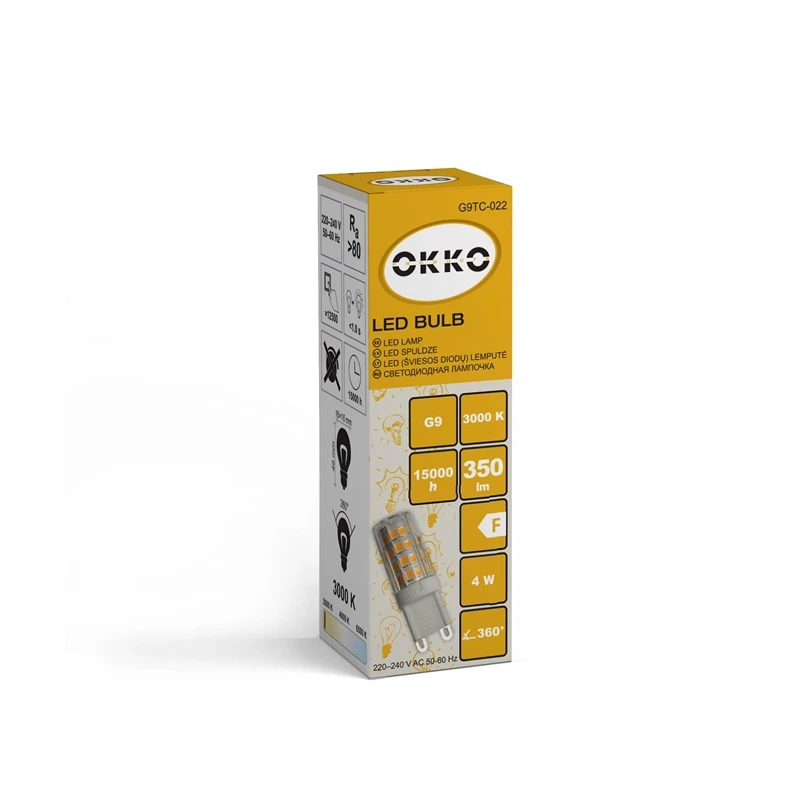 Led-lamp g9 4w 3000k 350lm 15kh