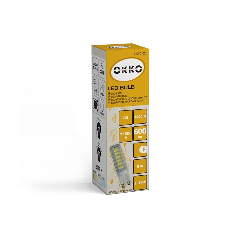 Led-lamp g9 6w 3000k 600lm 15kh