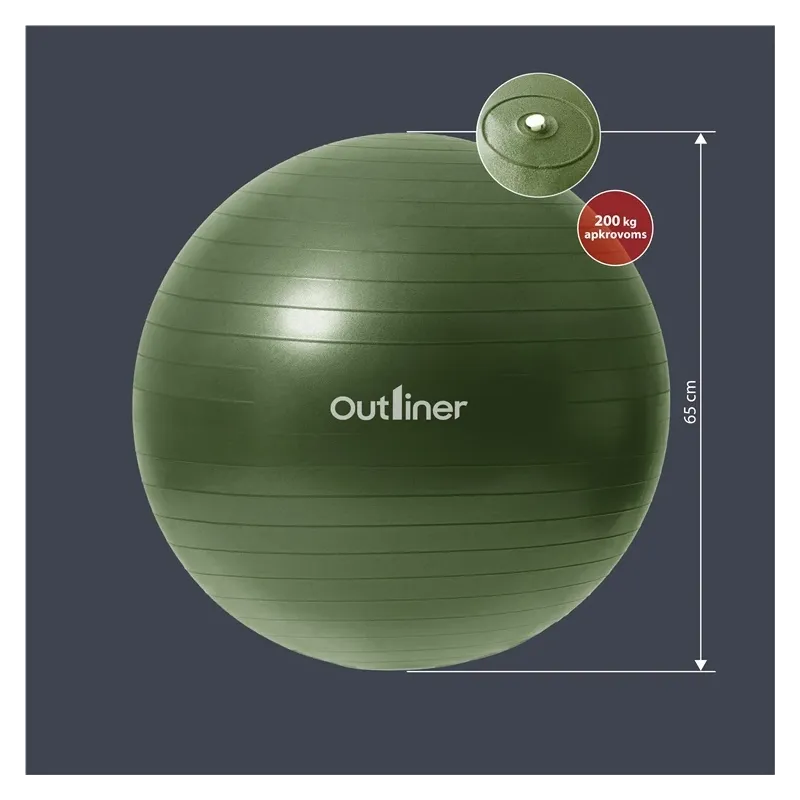 Vingrošanas bumbas Outliner, ,krāsa-dizains tiek izvēlēts nejauši,, 65 cm