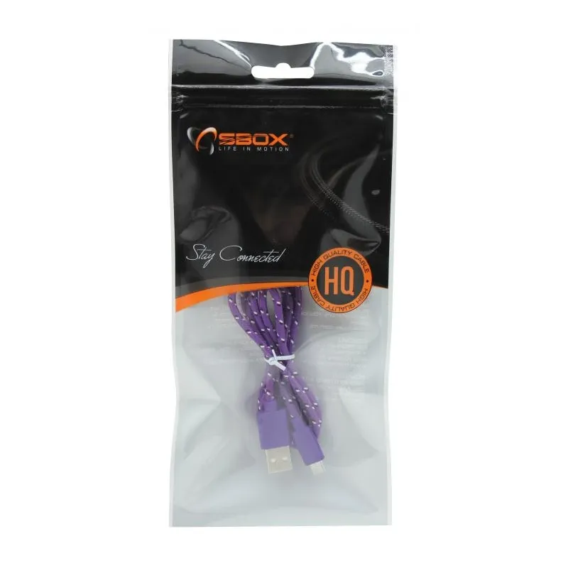 Sbox USB- Micro USB 1M USB-1031U purple