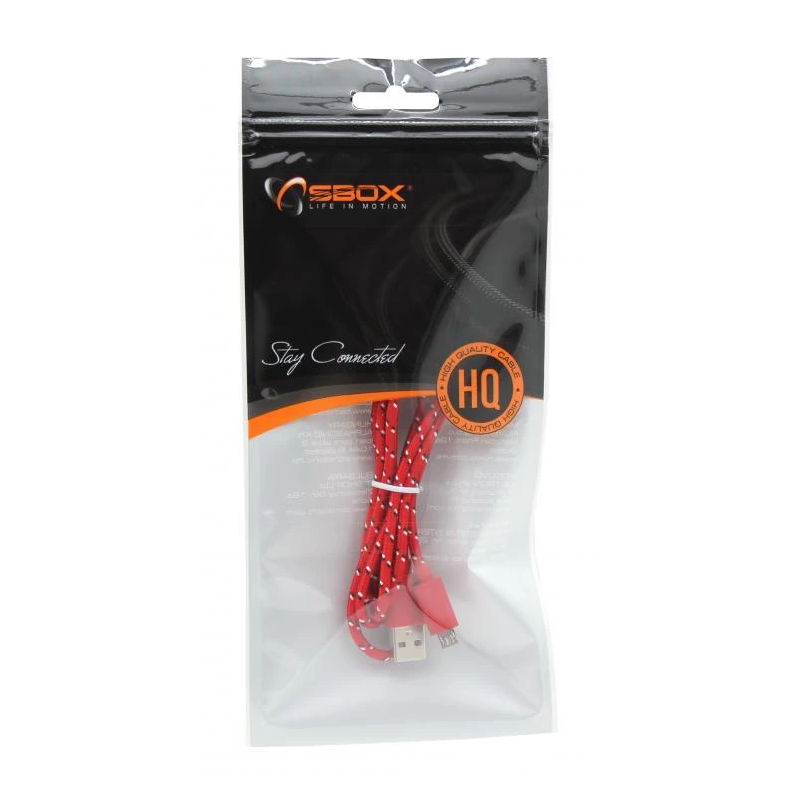 Sbox USB-1031R USB- Micro USB 1M Red