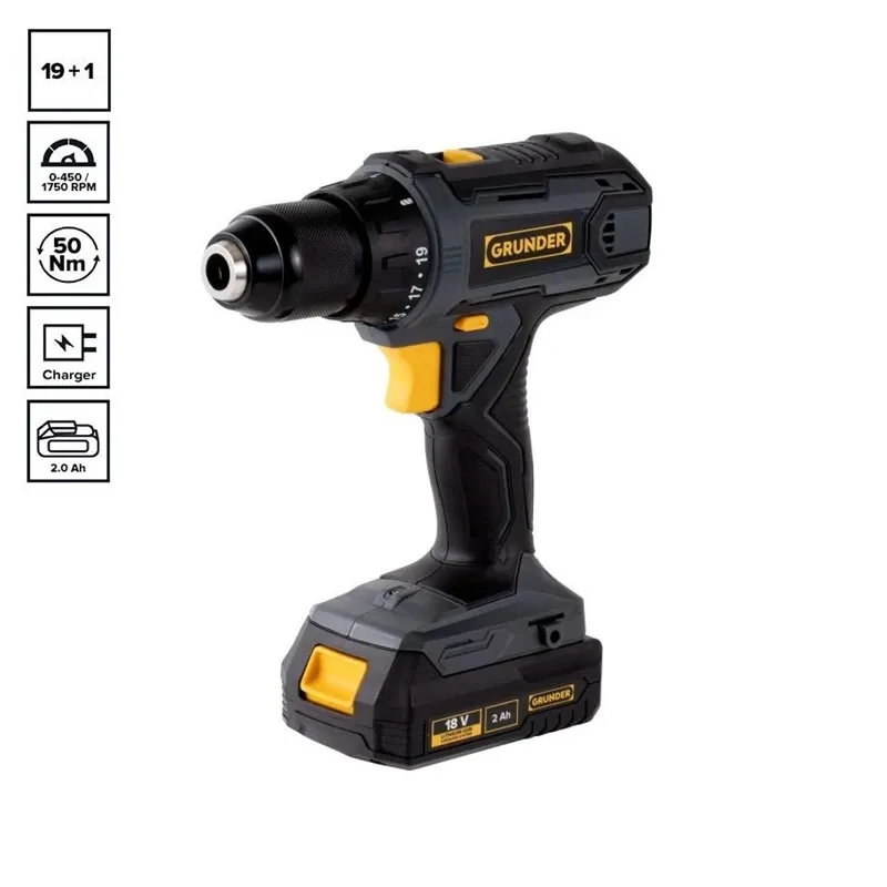 Urbis ar bateriju Grunder CD-L1218, 18 V, 2 Ah
