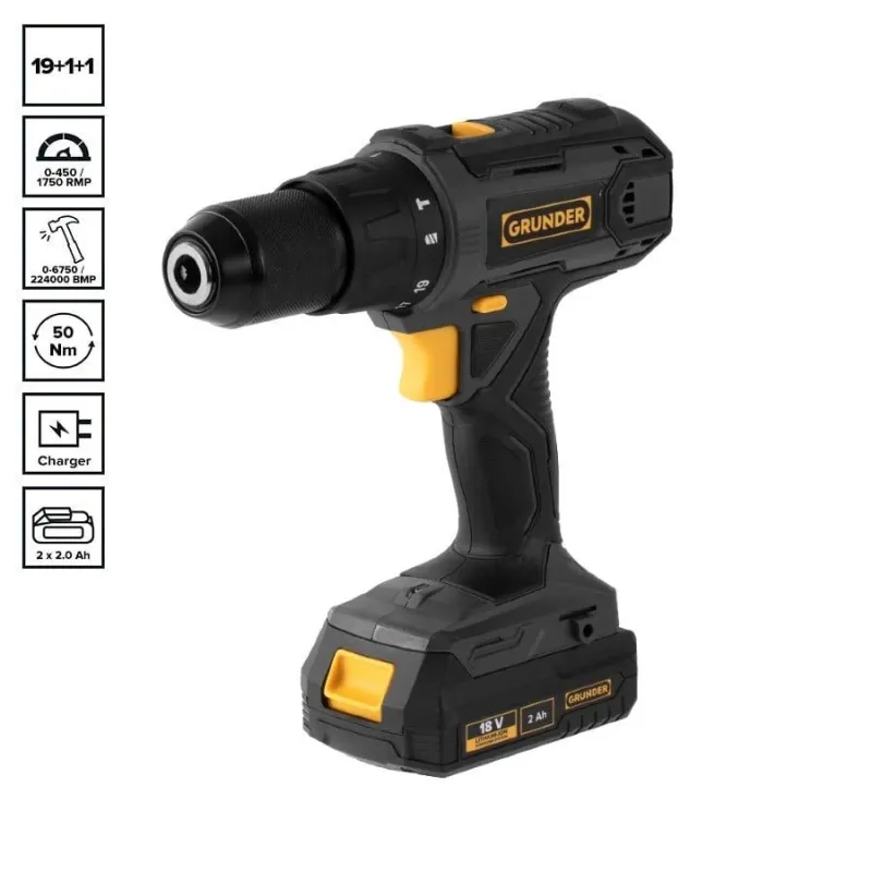 Triecienurbjmašīnas ar bateriju Grunder CD-L1318, 18 V, 2 Ah