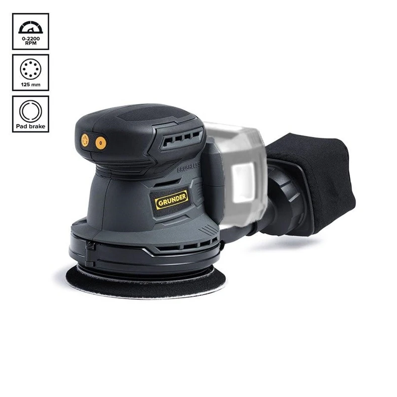 Akumulatora ekscentriskais slīpētājs GRUNDER RO-B1118E, 18 V