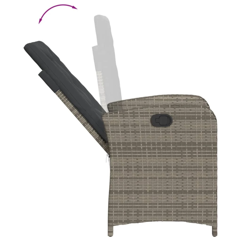 vidaXL 9-daļīgs dārza mēbeļu komplekts ar matračiem, PE rotangpalma