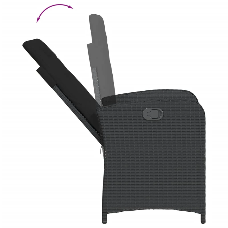 vidaXL 3-daļīgs dārza mēbeļu komplekts, matrači, PE rotangpalma