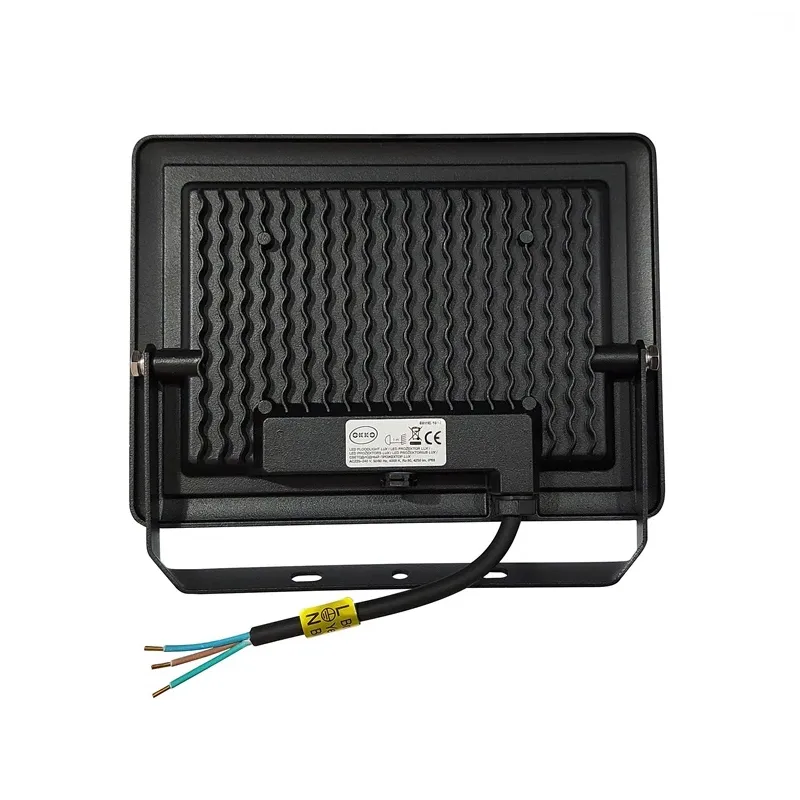 Prožektorius be judesio daviklio, tvirtinamas prie sienos Okko E011EI E011EI, 50 W, 4000 lm, 4250 °K, IP65, juoda sp.