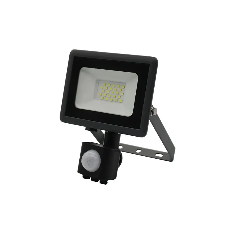 Prožektors ar kustības sensoru, stiprināms pie sienas Okko E011EI E011EIS, 20 W, 1600 lm, 4000 °K, IP65, melna krās.