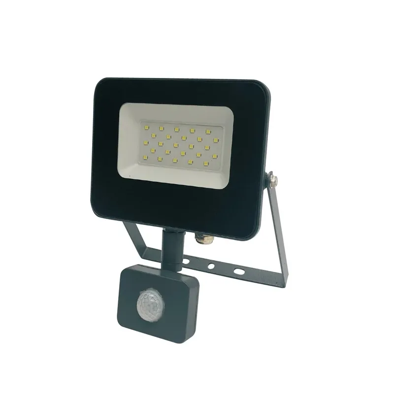 Prožektors ar kustības sensoru, stiprināms pie sienas Standart E024EI E024EIS, 20 W, 1600 lm, 4000 °K, IP65, pelēka krās.